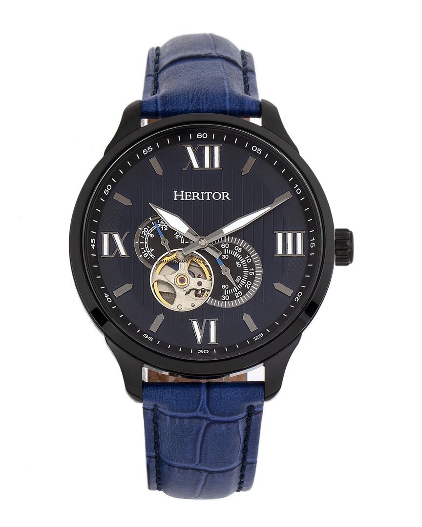 Heritor Automatic Jonas Leather-band Skeleton Watch