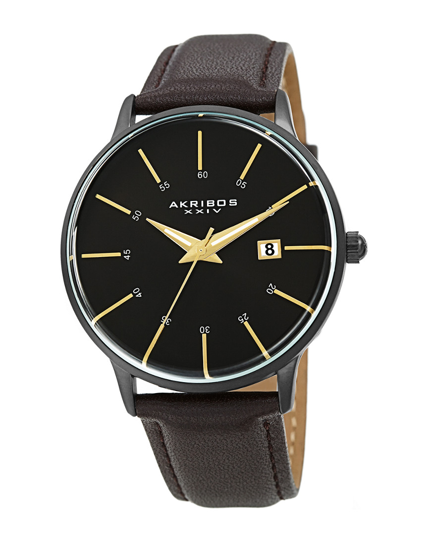 Shop Akribos Xxiv Men's Leather Watch