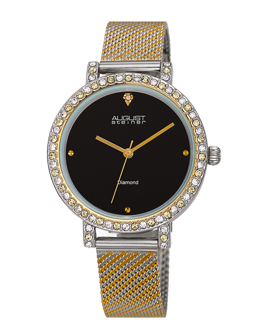 August Steiner Women's Stainless Steel Diamond Watch