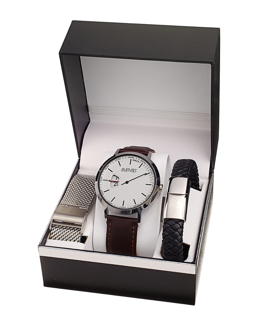 August Steiner Men's Leather Watch