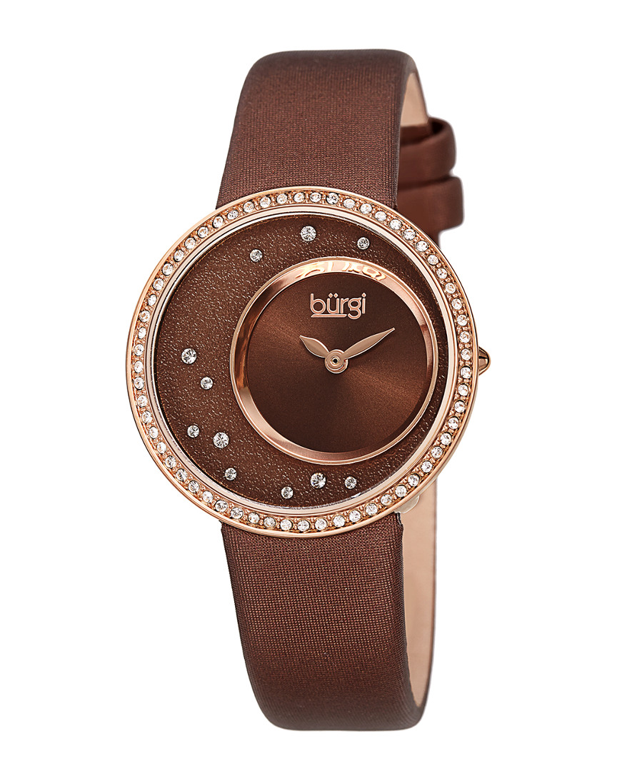 Burgi Women's Satin Over Leather Watch