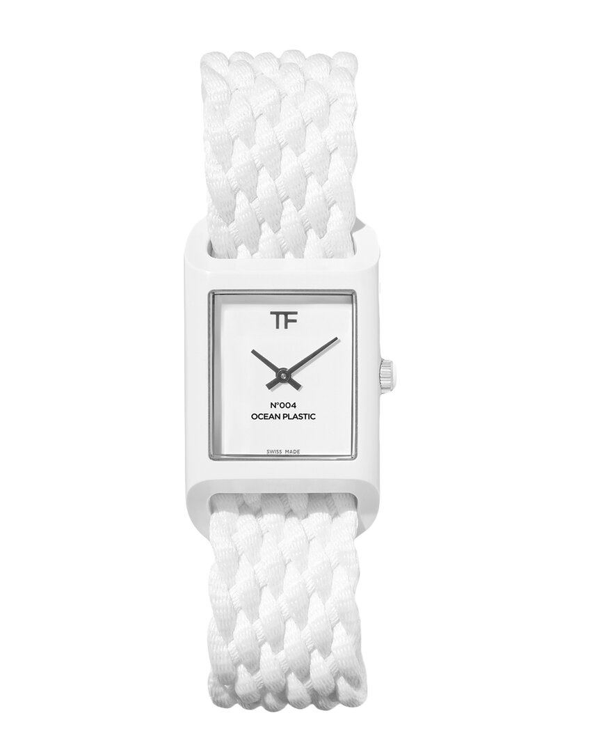 Tom Ford Unisex 004 Ocean Plastic Watch In White