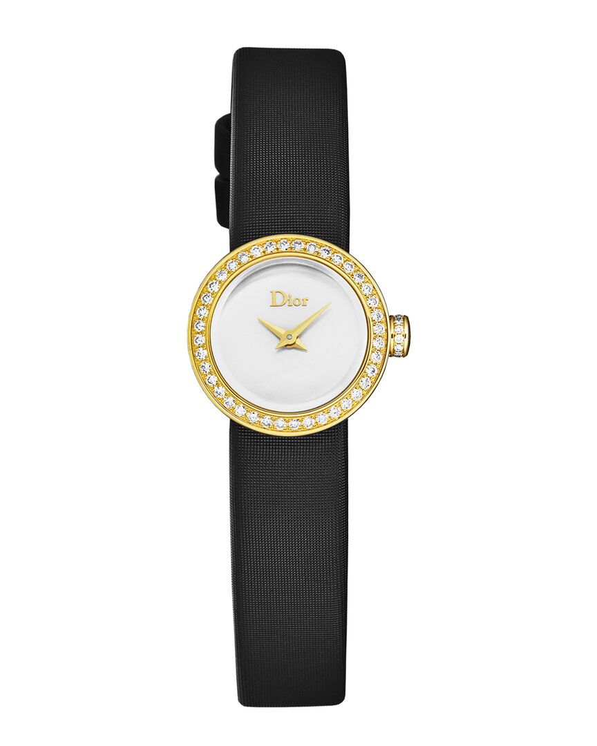 Dior Watch In Black / Gold / Gold Tone / Mother Of Pearl / Yellow