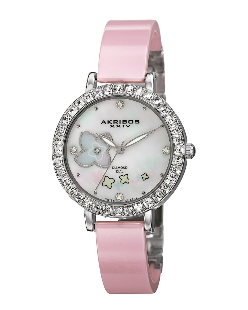 Akribos Xxiv Women's Ceramic & Diamond Watch