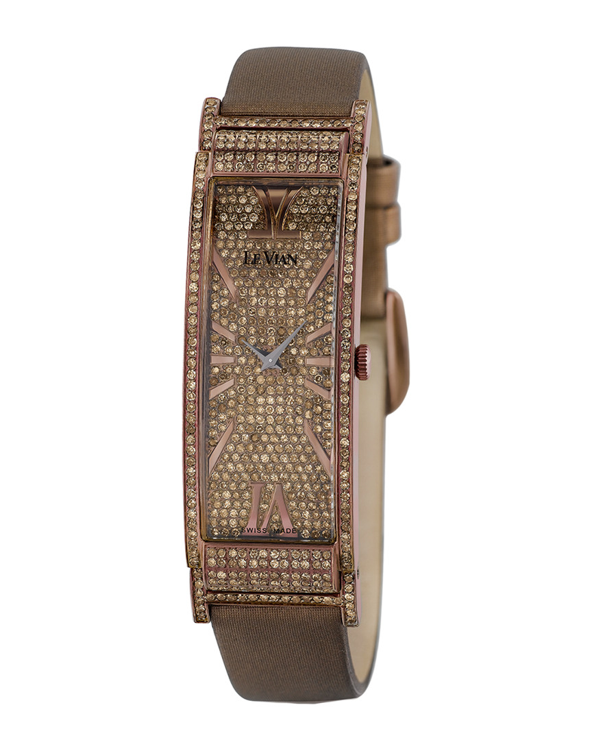 Le Vian Women's Leather Diamond Watch