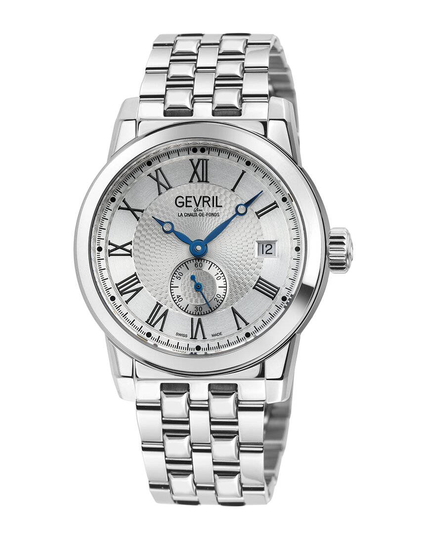 Gevril Madison Automatic Silver Dial Men's Watch 2501 In Blue / Silver