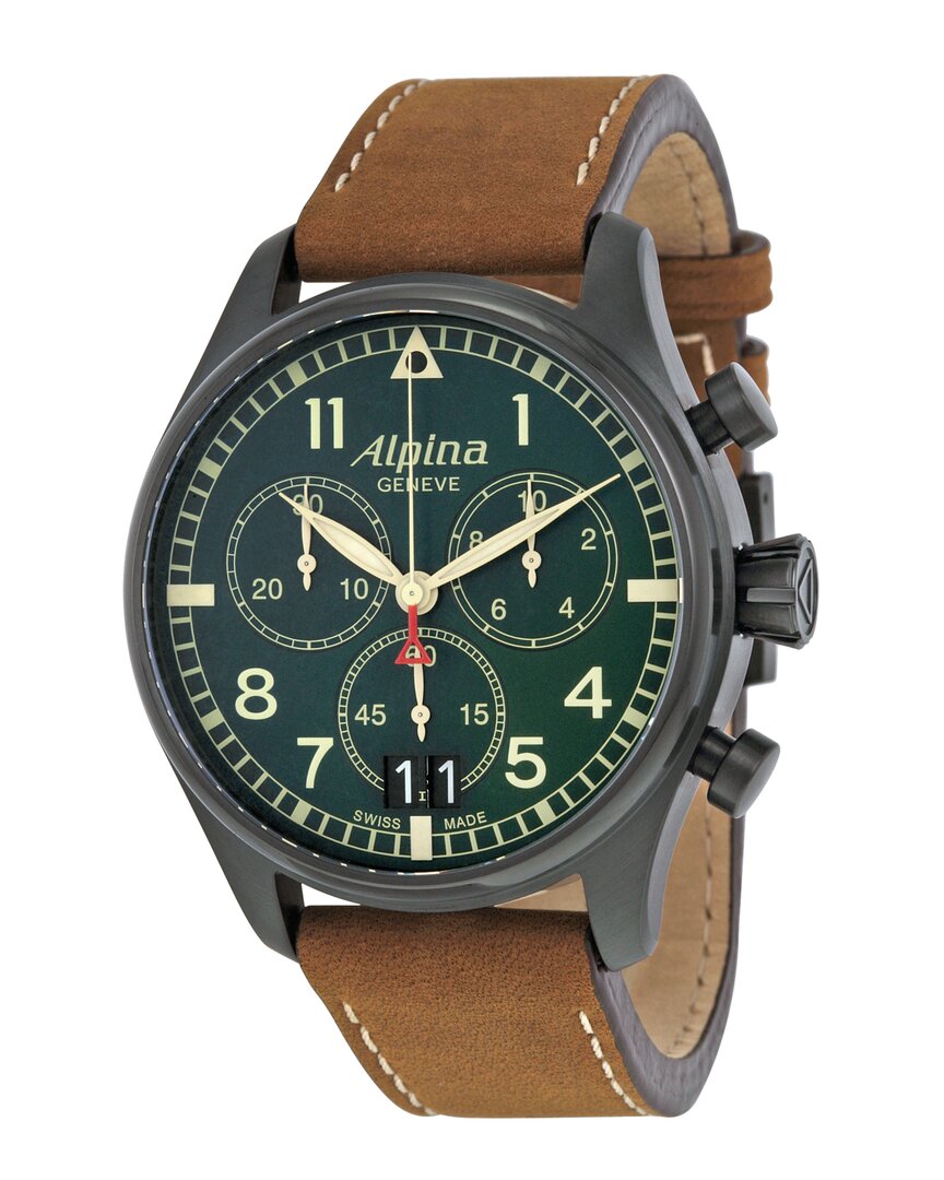 Shop Alpina Men's Startimer Pilot Watch In Gold