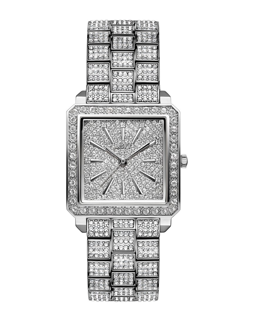 Jbw Women's Cristal Silver-tone Stainless Steel Watch, 28mm