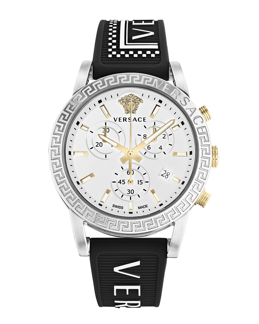Versace Sport Tech Strap Watch In Silver
