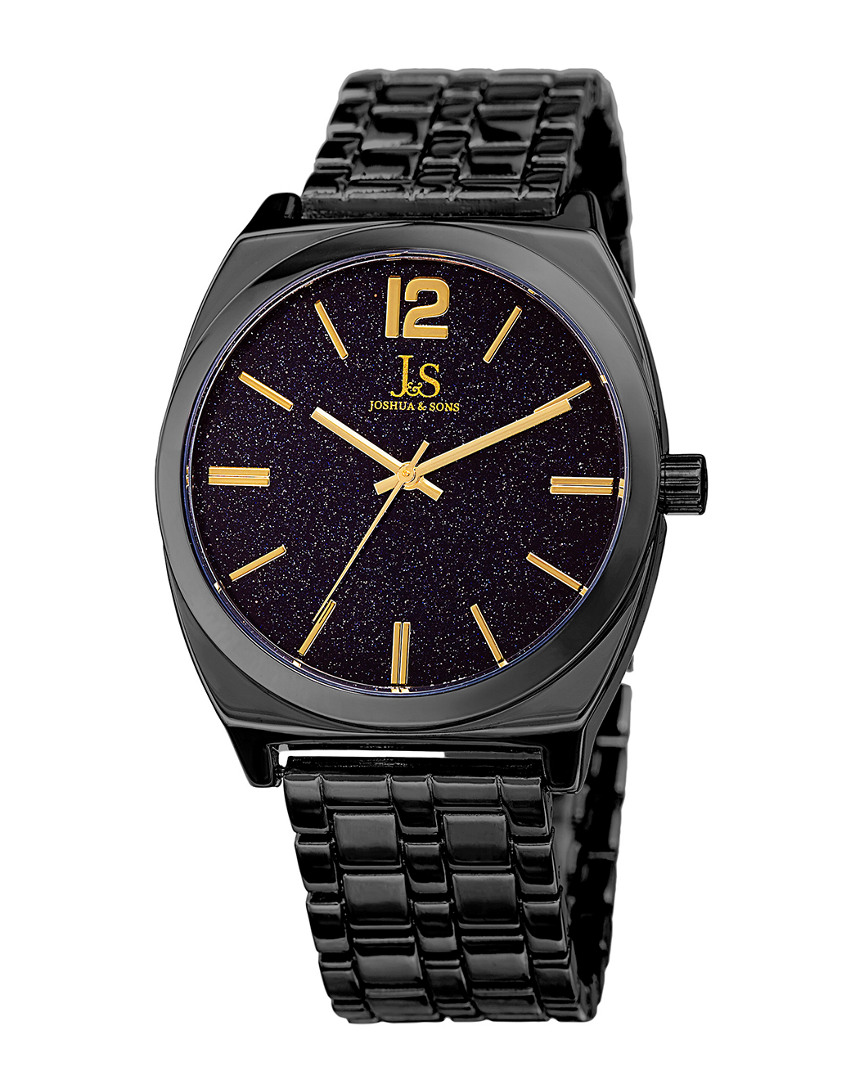 Joshua And Sons Joshua & Sons Sandstone Dial Men's Watch Jx122bk In Black / Gold Tone