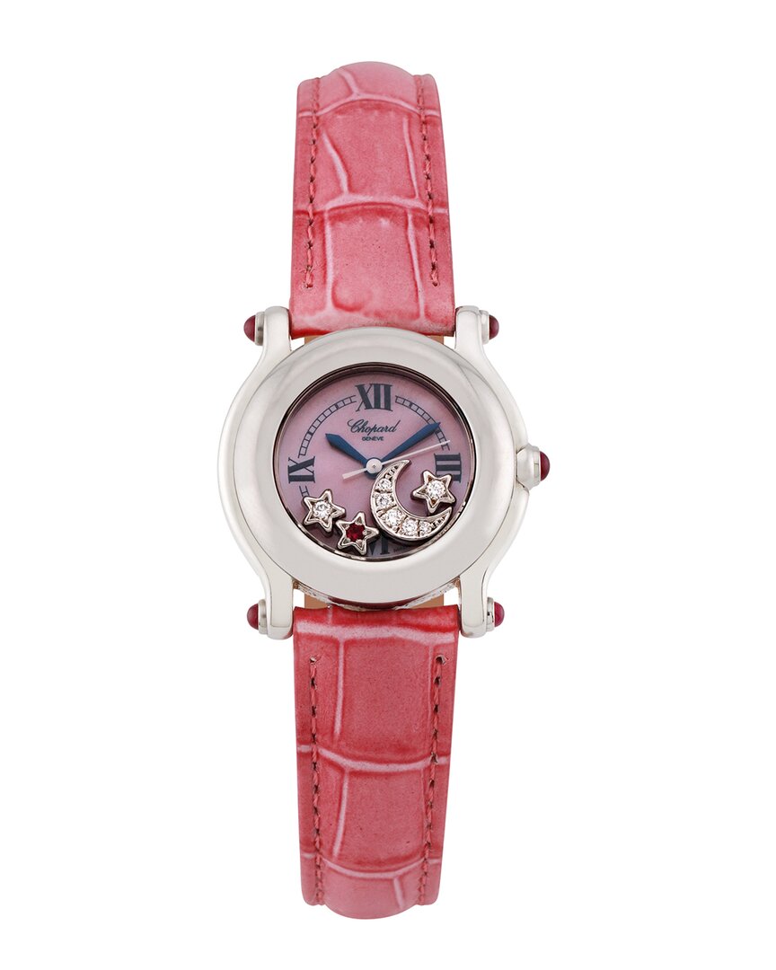 Chopard Women's Happy Sport Moon & Stars Diamond Watch In Red