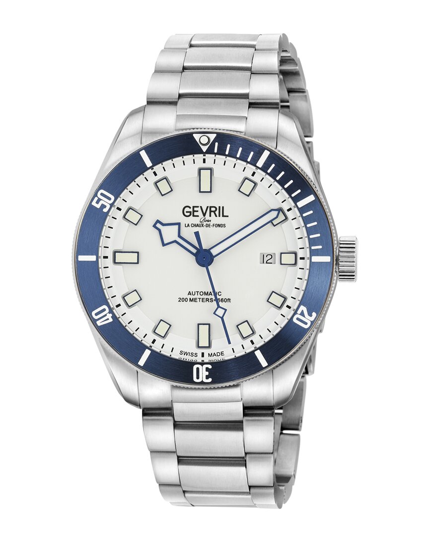 Gevril Yorkville White Dial Mens Watch 48613b In Blue / White