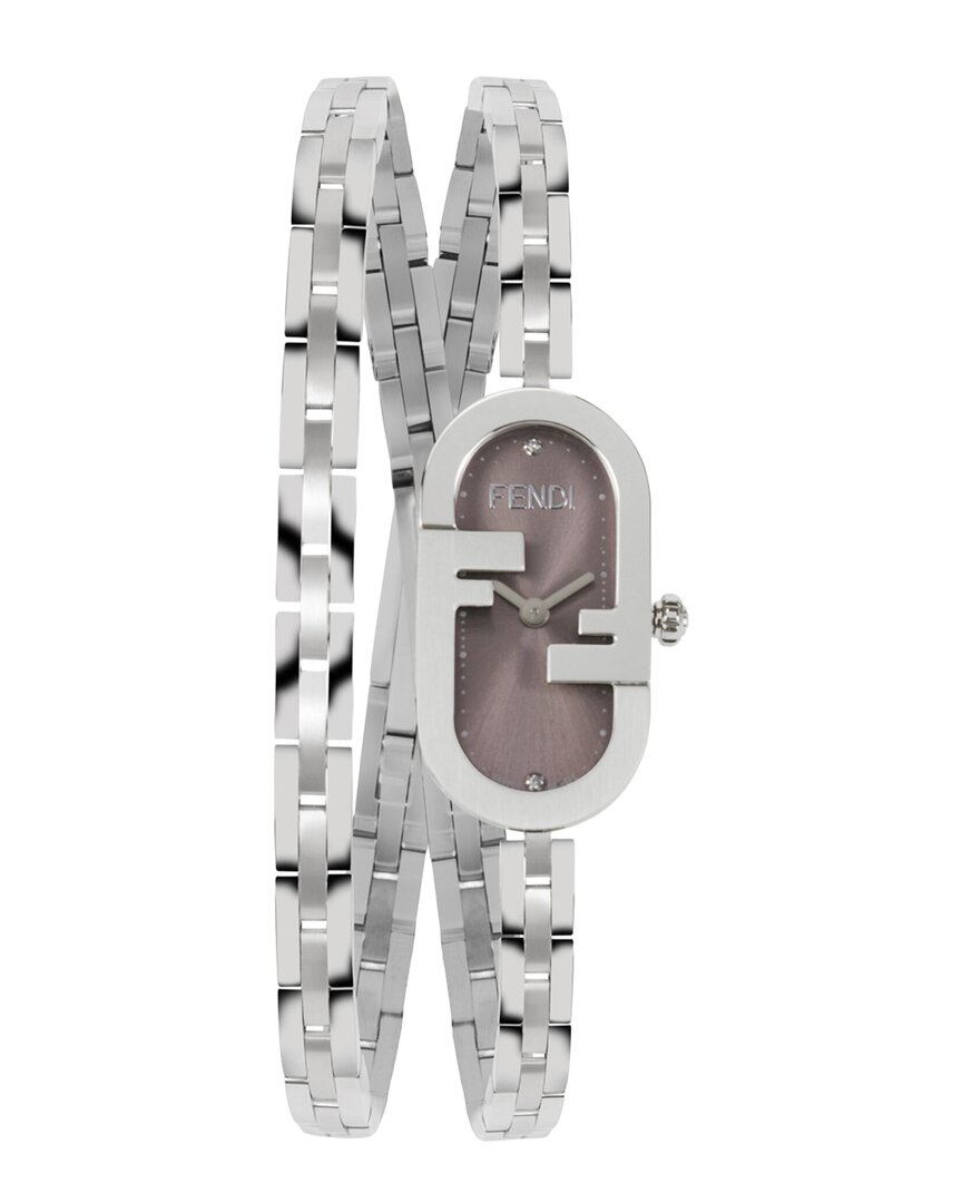 Fendi Women's O'lock Diamond Watch In Metallic