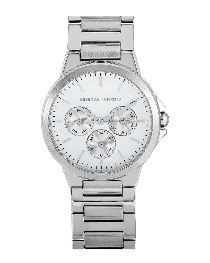 Rebecca Minkoff Cali Quartz Silver White Dial Ladies Watch 2200356 In Silver / White