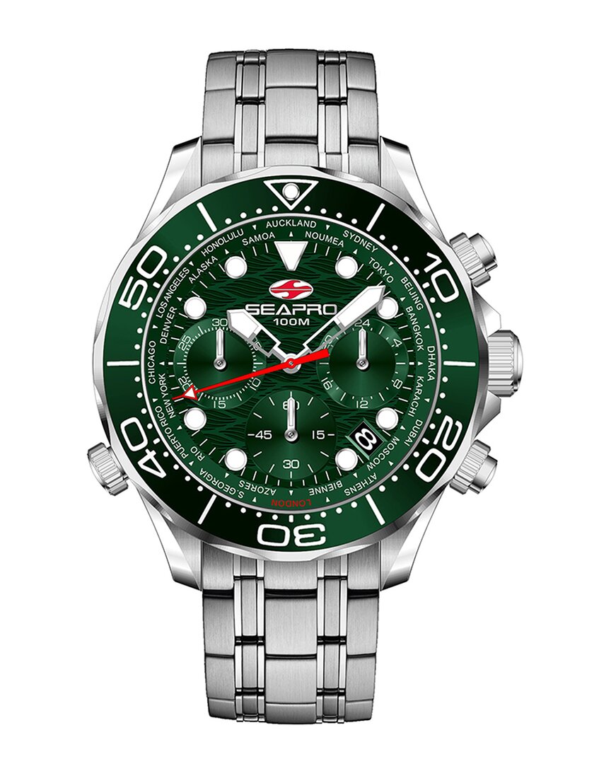 Seapro Men's Mondial Timer Green Dial Watch