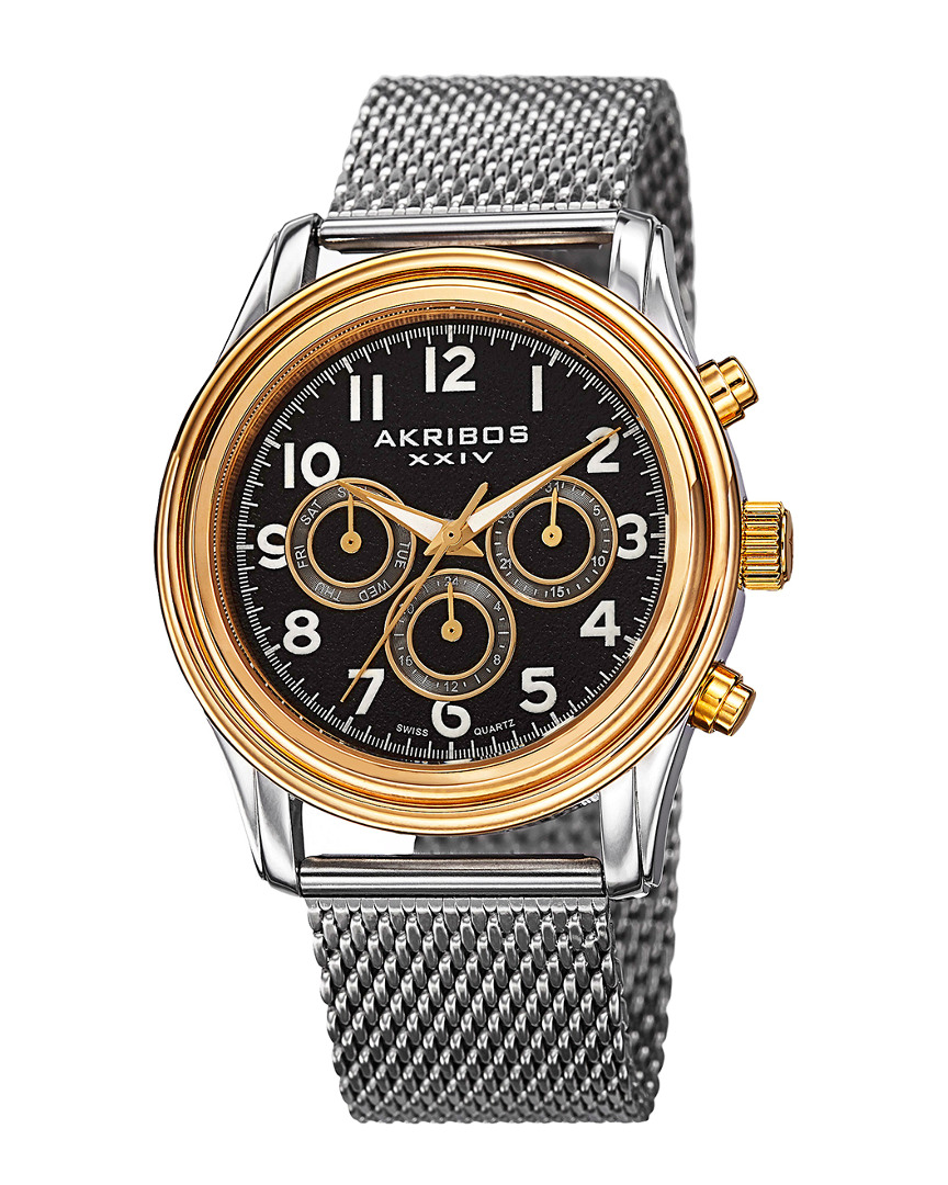 Akribos Xxiv Men's Stainless Steel Watch