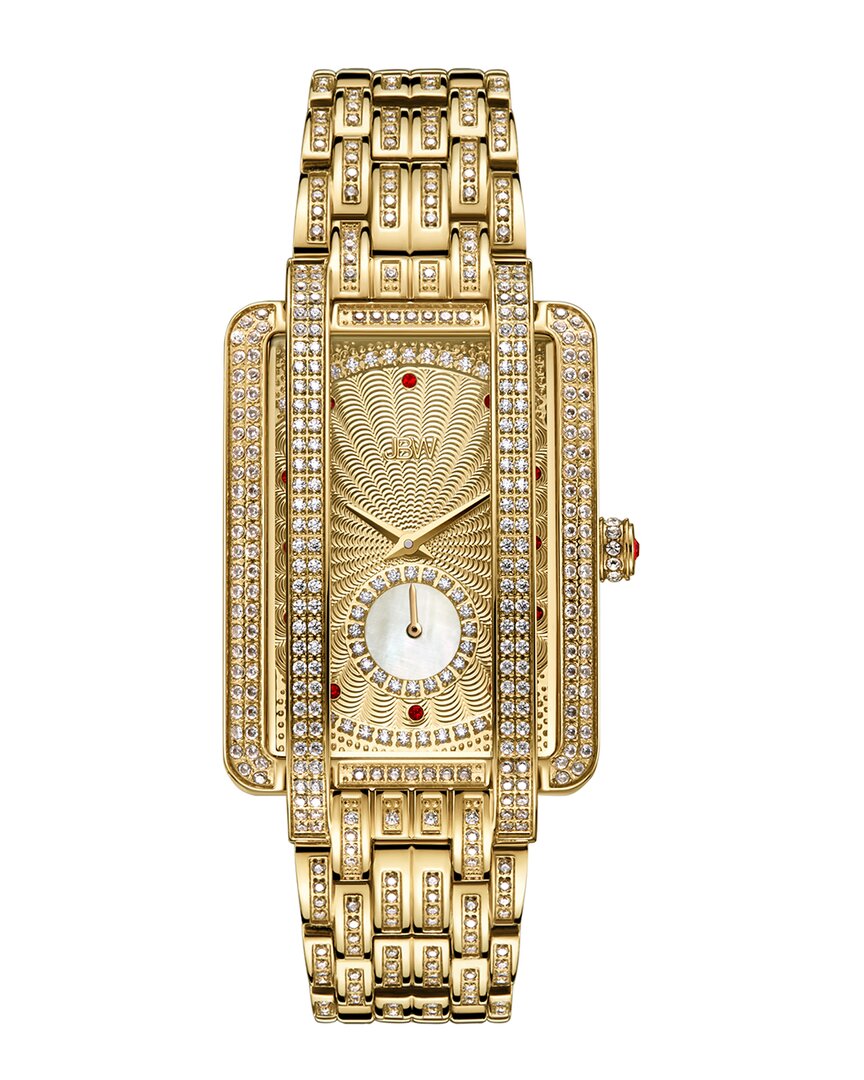 Jbw Platinum Series Diamond Gold-tone Dial Ladies Watch Ps505a In Gold / Gold Tone / Mother Of Pearl / Platinum