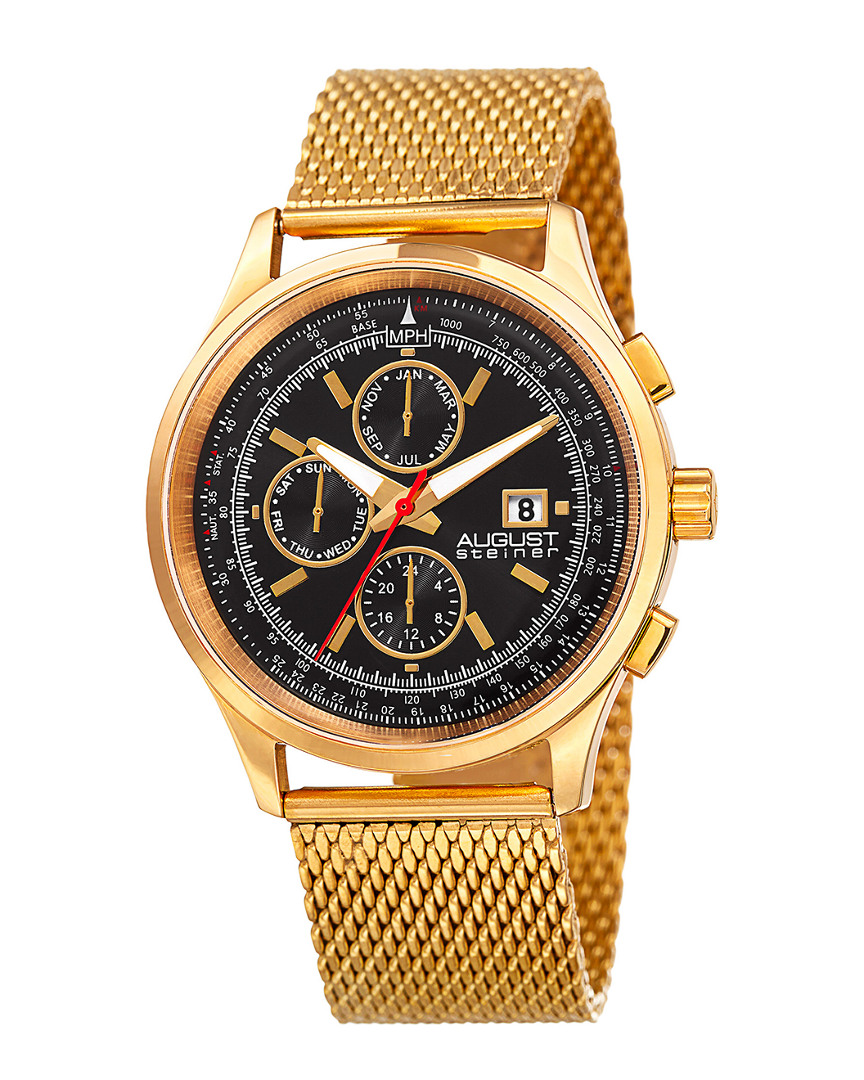 August Steiner Men's Stainless Steel Watch In Gold