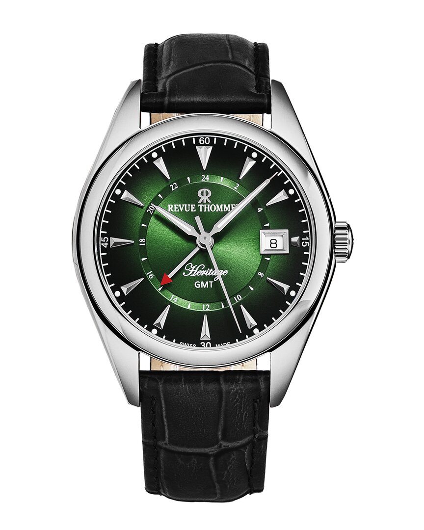 Revue Thommen Heritage Automatic Green Dial Men's Watch 21010.2434 In Black / Green