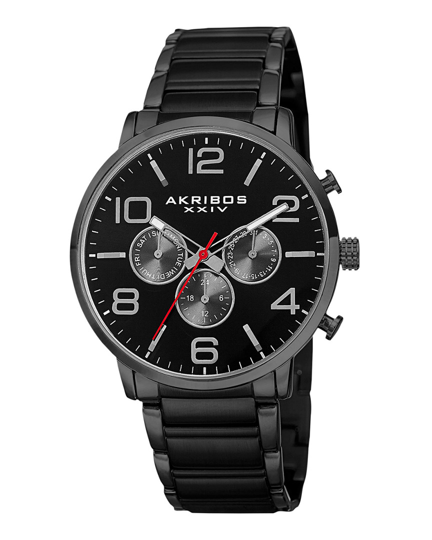 Akribos Xxiv Men's Stainless Steel Watch In Multicolor