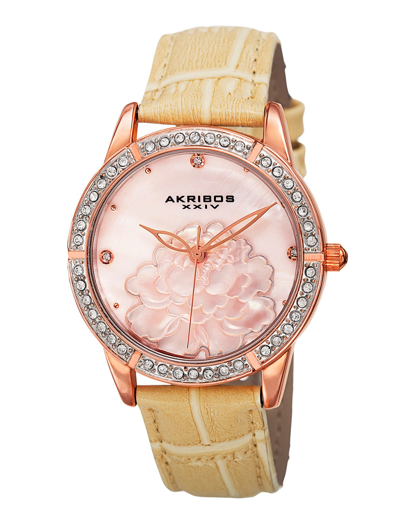 Akribos Xxiv Women's Leather Watch In Multicolor