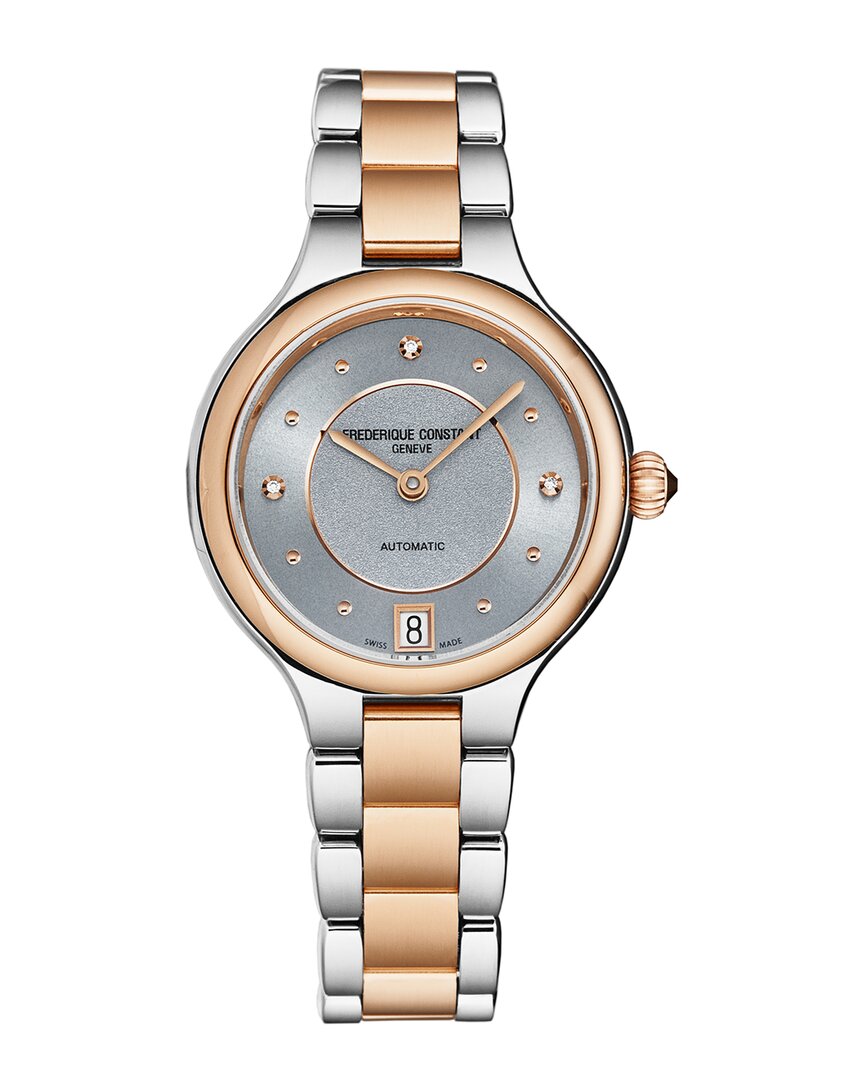 Frederique Constant Delight Ladies Automatic Watch Fc-306lbd3er2b In Two Tone  / Blue / Gold Tone / Rose / Rose Gold Tone