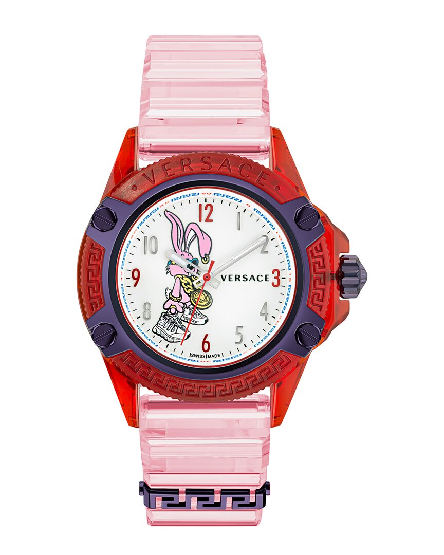 Versace Icon Active Chinese New Year Edition Silicone Watch In Red