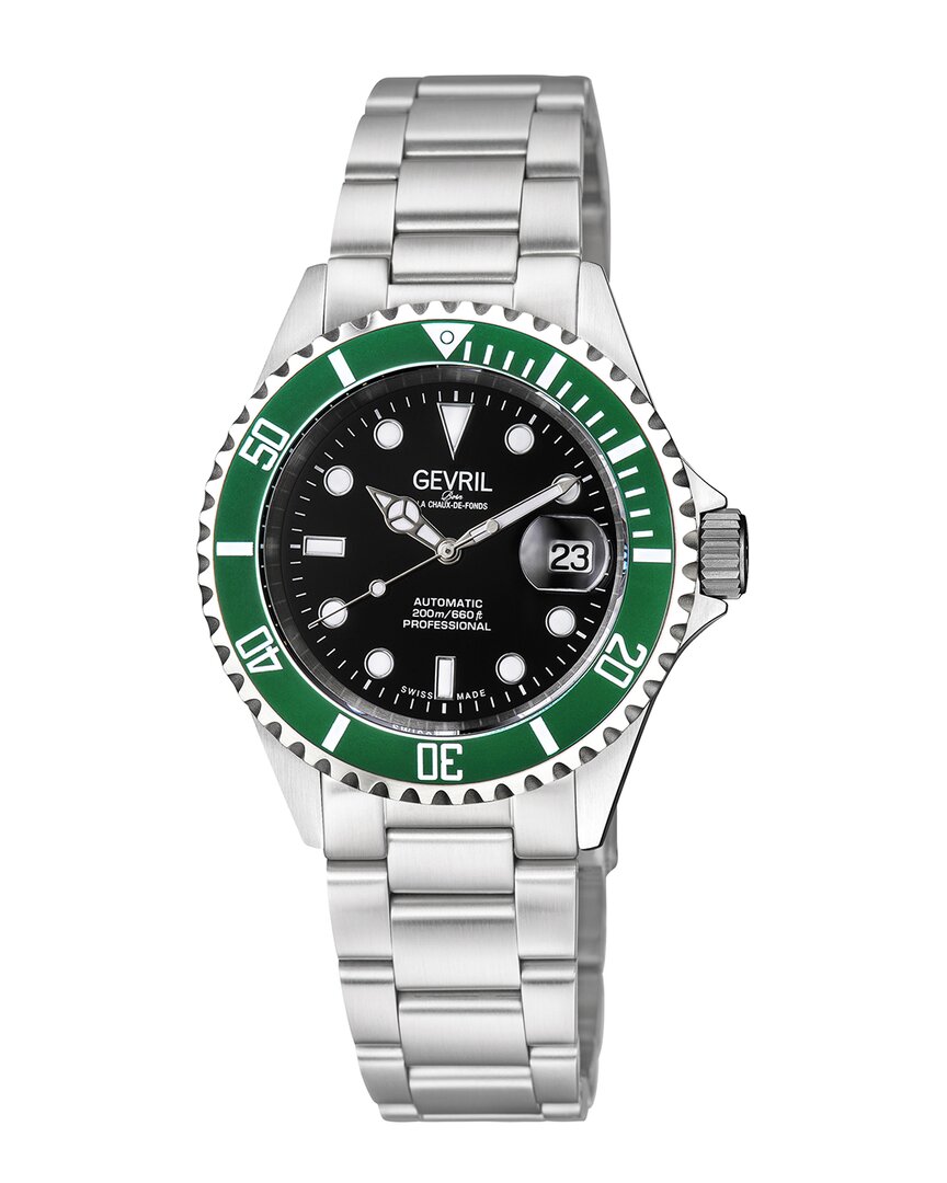 Gevril Wallstreet Automatic Black Dial Mens Watch 4852a
