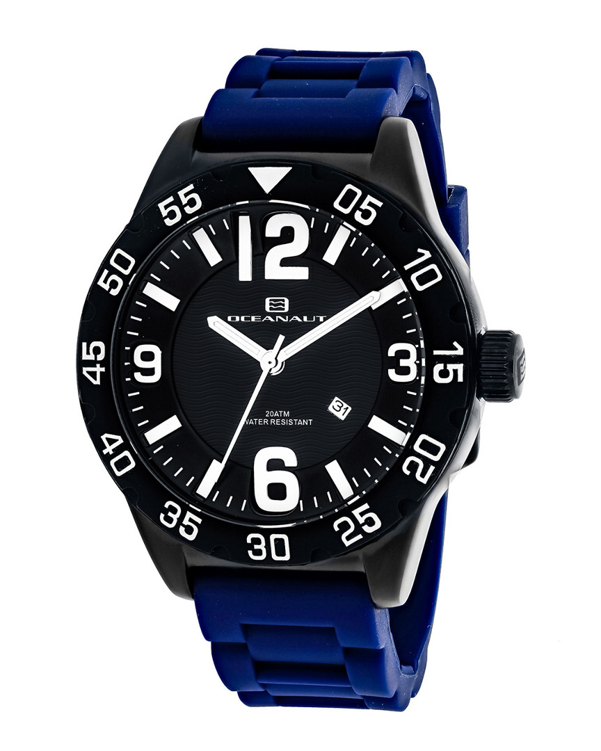 Oceanaut Aqua One Quartz Black Dial Men's Watch Oc2713 In Aqua / Black / Blue