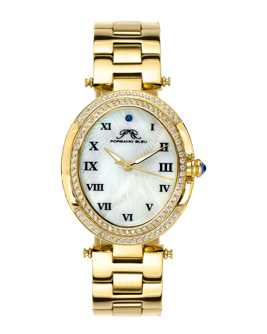 Shop Porsamo Bleu Women's South Sea Oval Crystal Watch