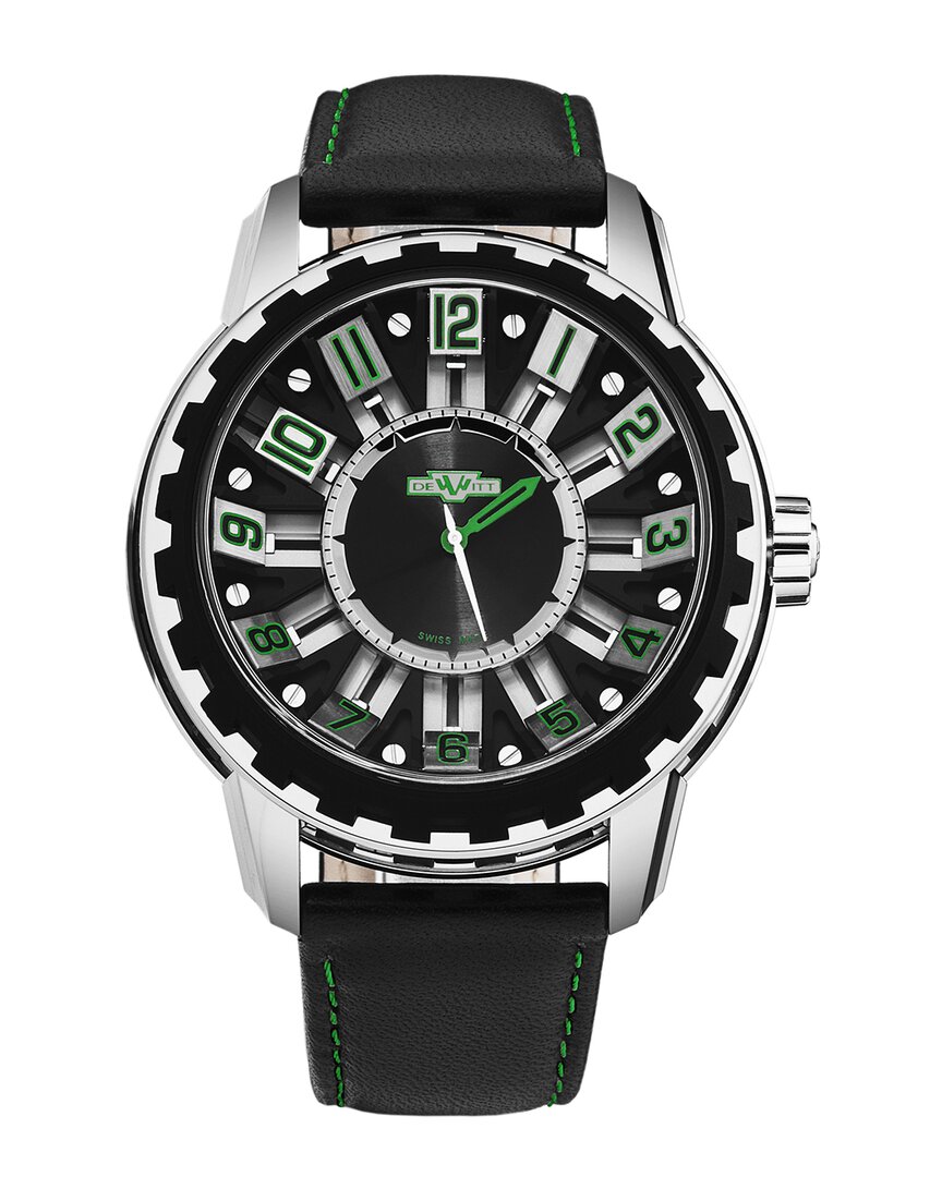 Dewitt Academia Automatic Black Dial Men's Watch Ac.sld.002 Rpb In Black / Green