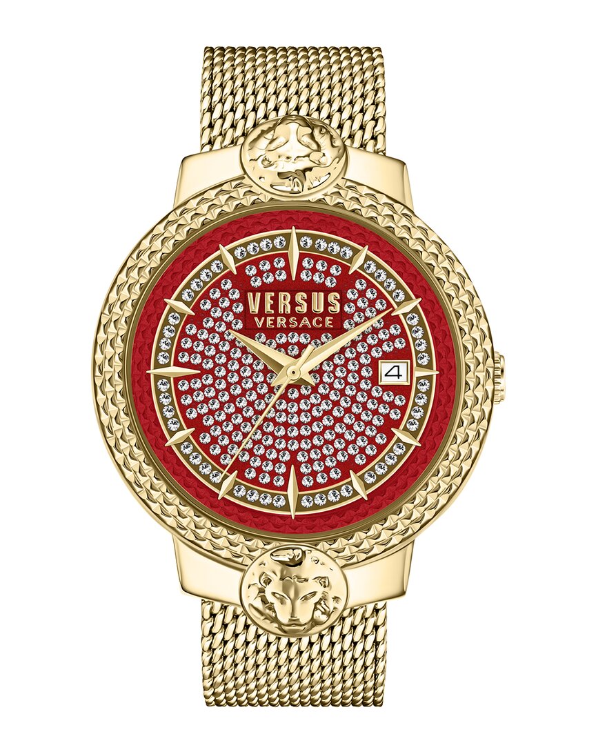Versus By Versace Women's Mouffetard Crystal Dial Watch In Gold