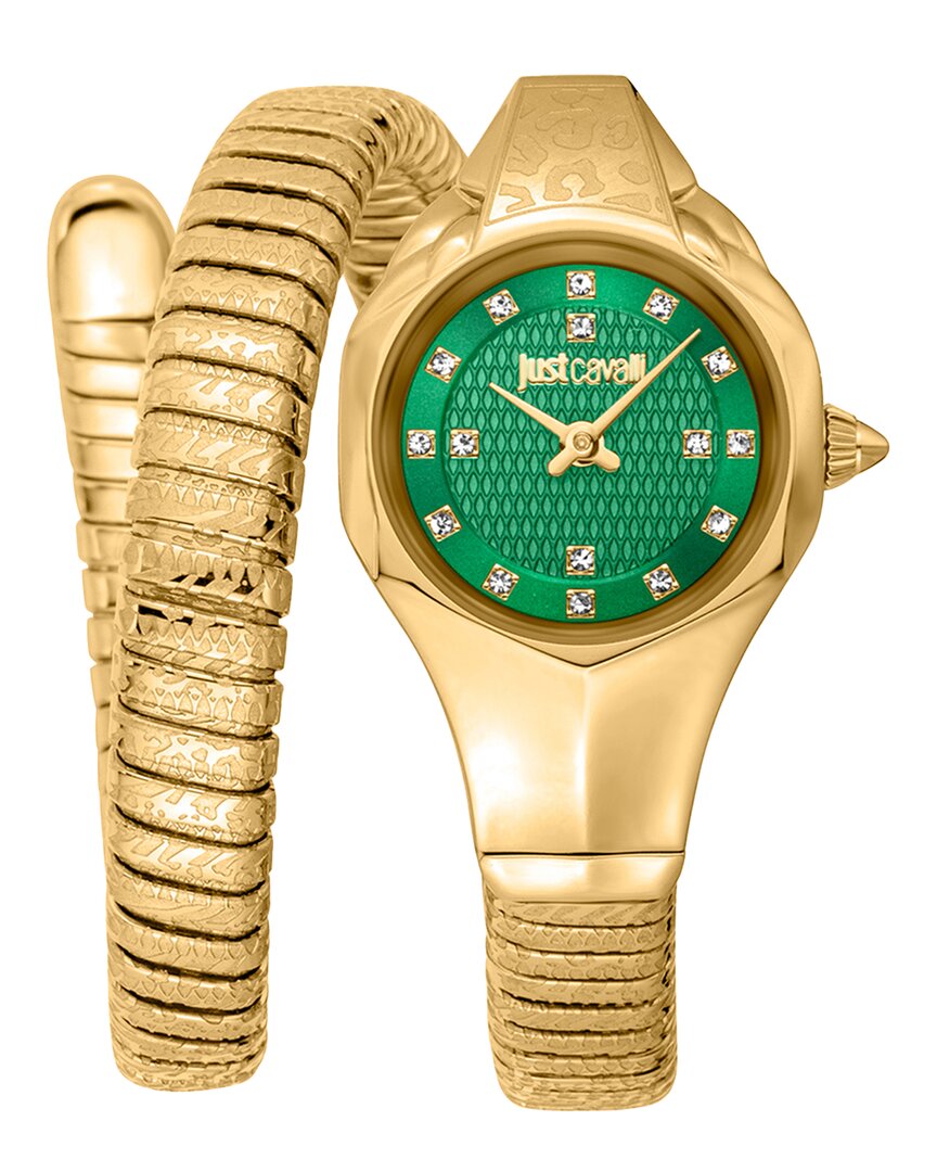 Just Cavalli Women's Ip Yellow Goldtone Stainless Steel & Crystal Wrap Watch/22mm