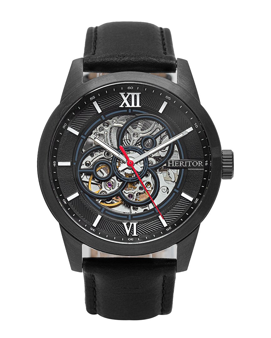 Heritor Automatic Jonas Leather-band Skeleton Watch