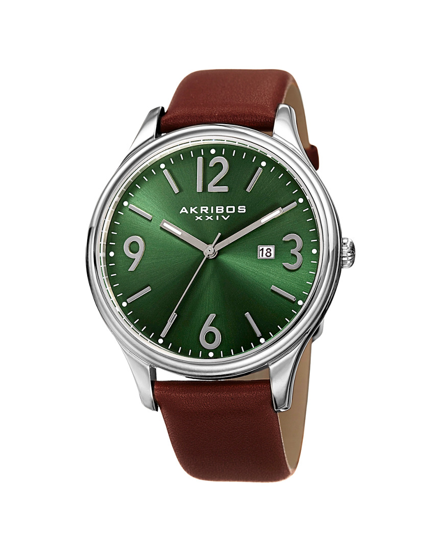 Akribos Xxiv Men's Leather Watch