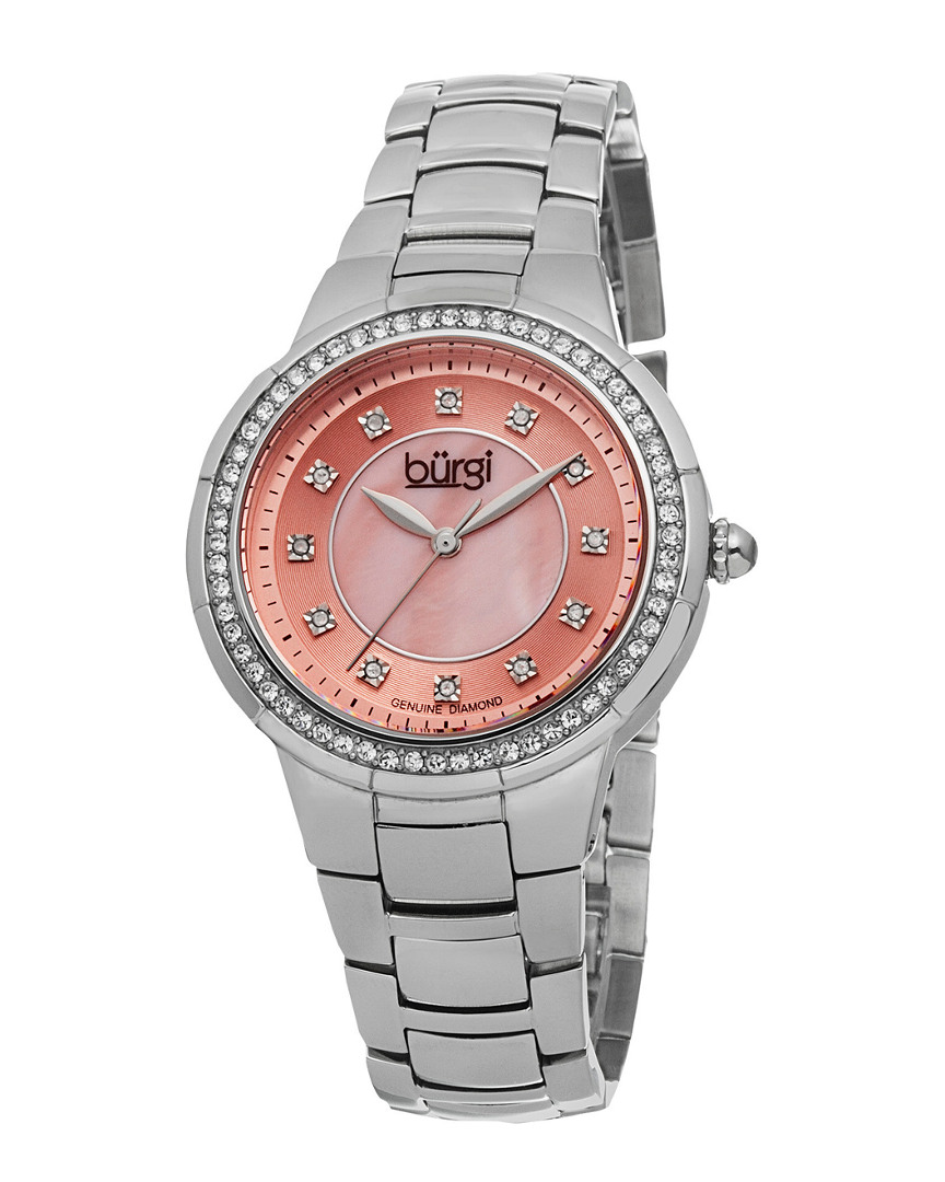Burgi Women's Stainless Steel Diamond Watch\t