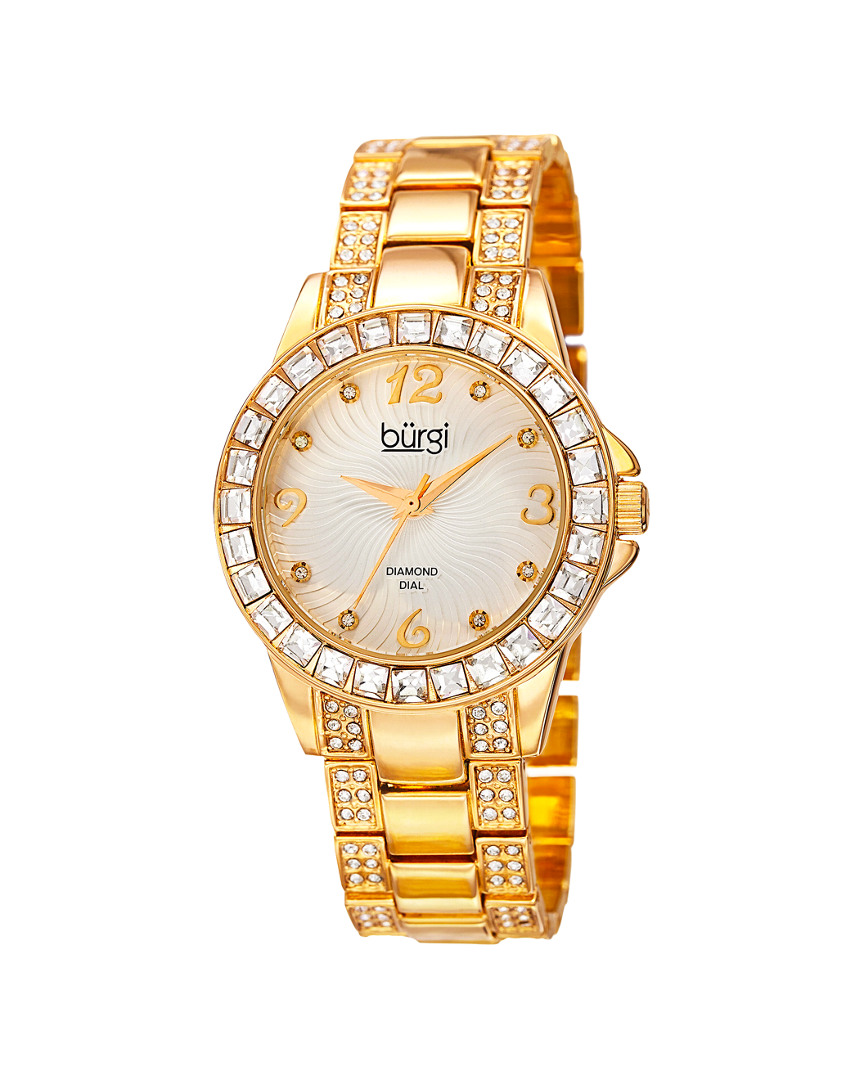 Burgi Women's Metal Diamond Watch