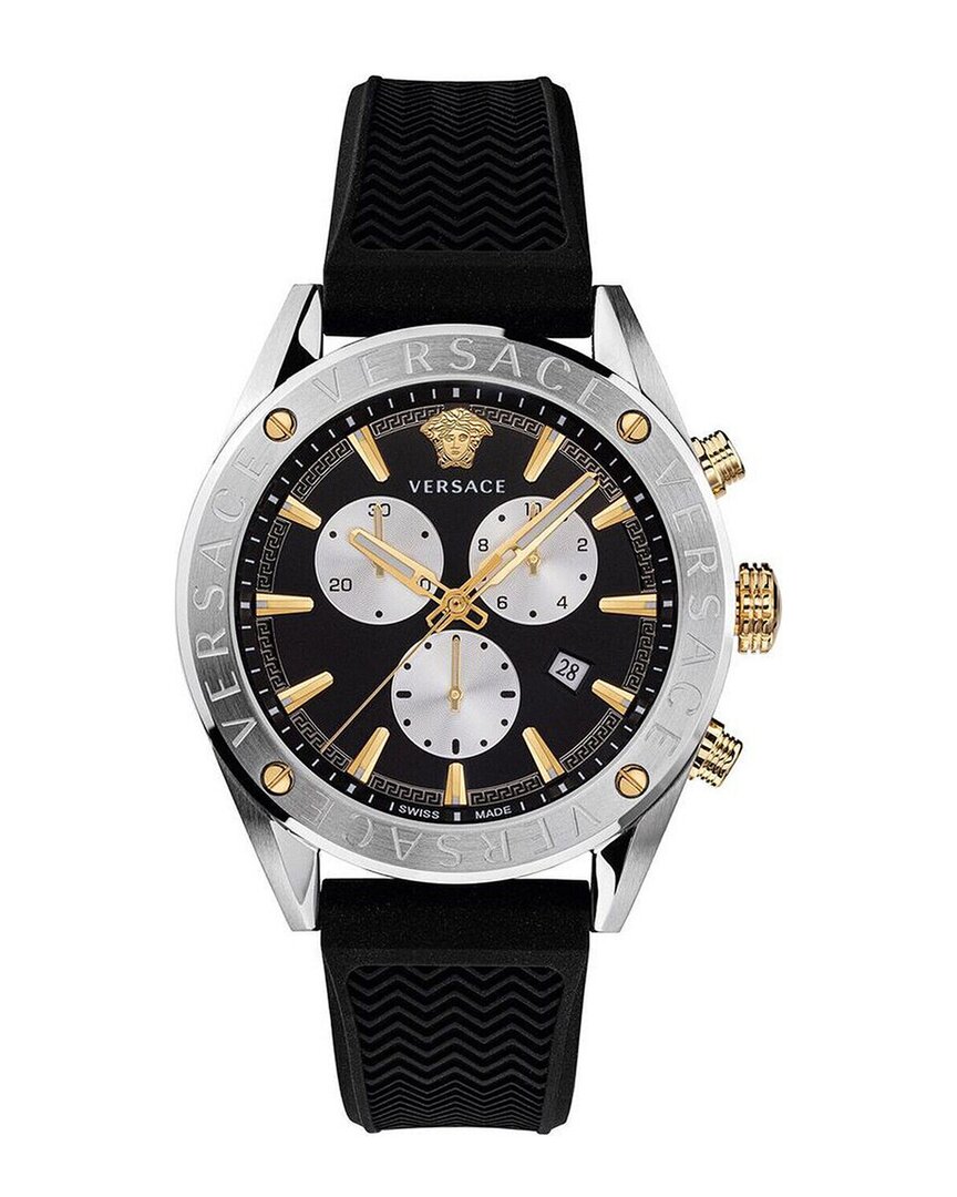 Versace Men's V-chrono Watch In Black