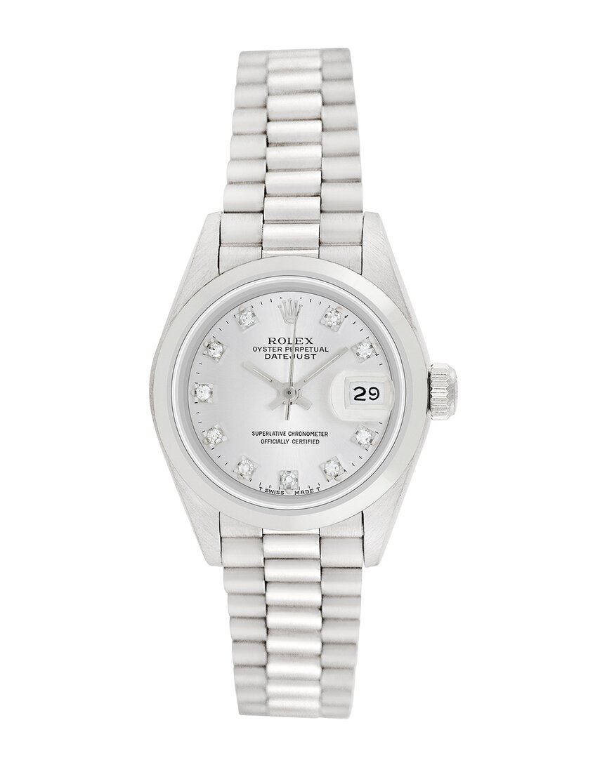 Rolex Oyster Perpetual Datejust Automatic Watch Stainless Steel And White Gold With Diamond Markers 31