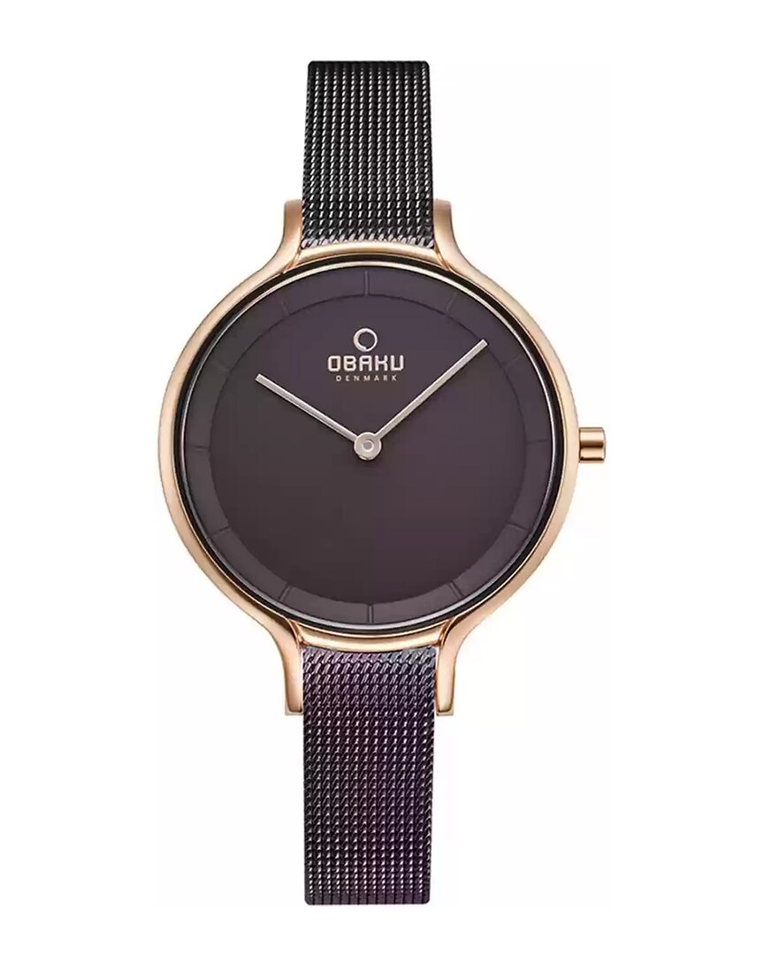Obaku Walnut Quartz Silver Dial Ladies Watch V228lxvnmn