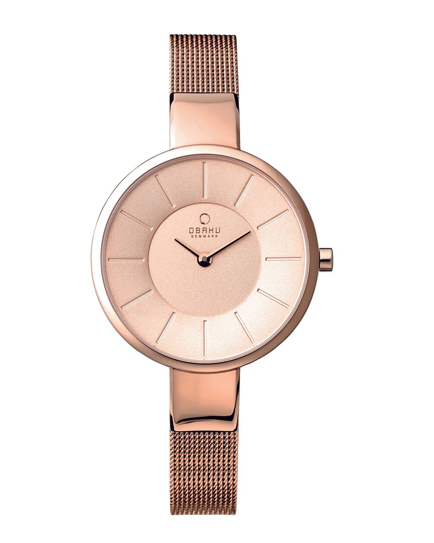 Obaku Women's Denmark Rose Gold Dial Watch