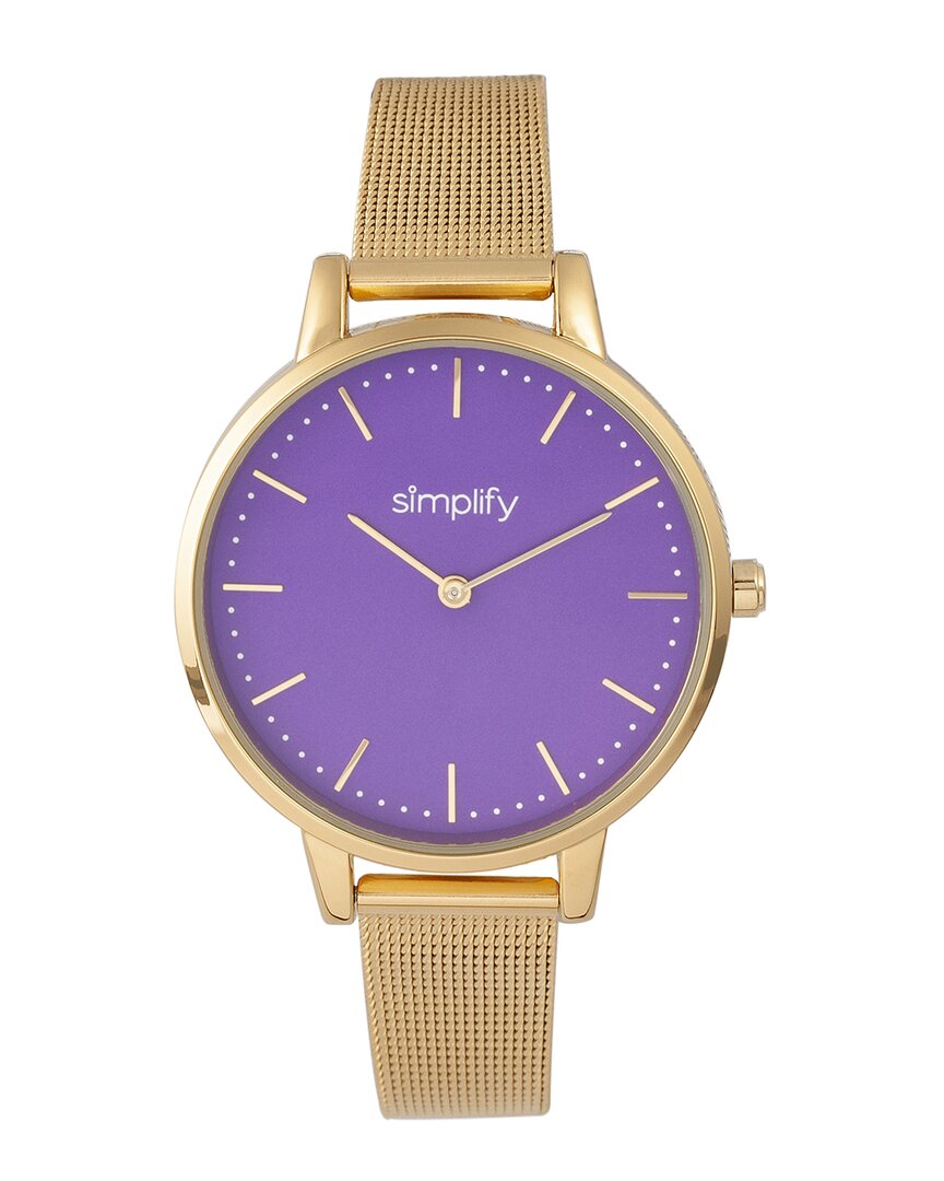 Simplify The 5800 Mesh Bracelet Watch In Gold / Gold Tone / Purple