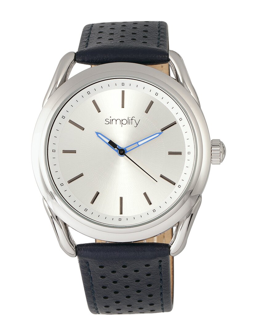Simplify Unisex The 5900 Watch In Blue / Silver