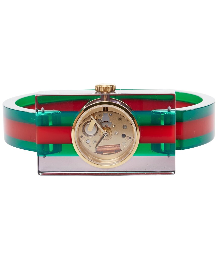 Pre-owned Gucci Red Resin 2018 Plexi Web Watch