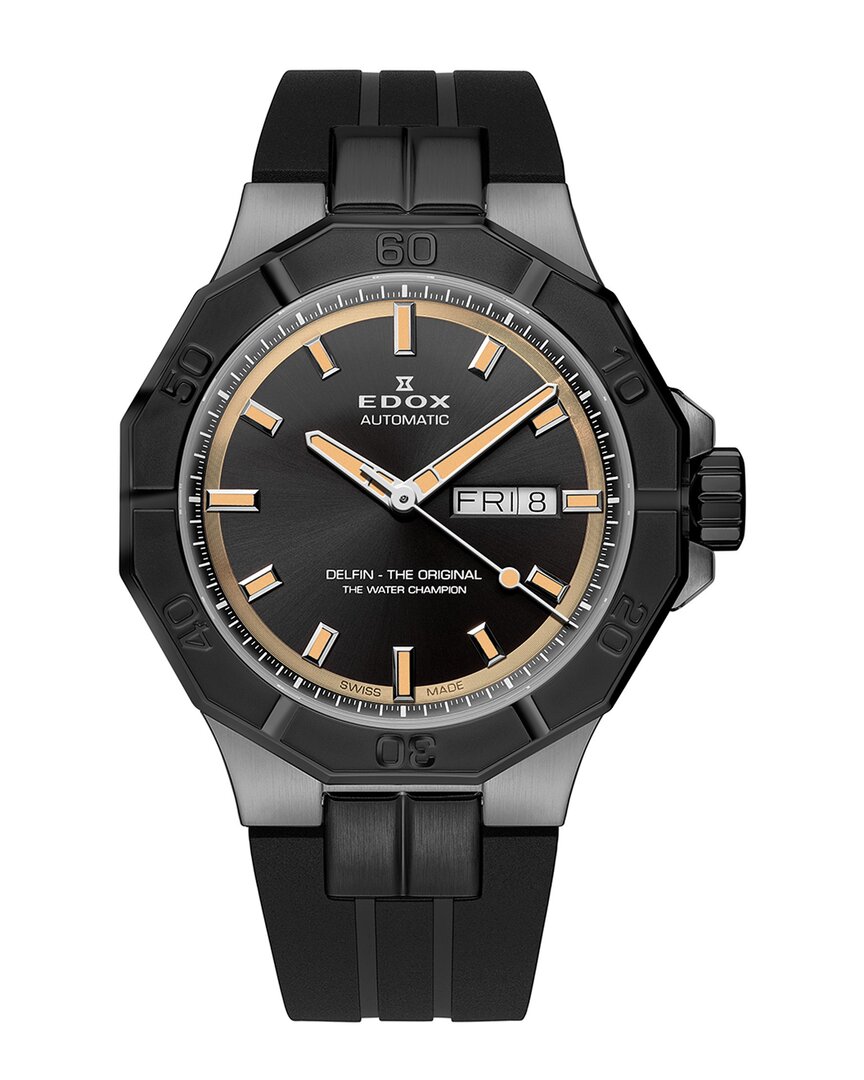 Edox Men's Delfin The Original Watch In Black