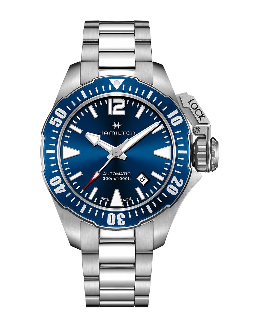 Hamilton Khaki Navy Frogman Automatic Blue Dial Mens Watch H77705145