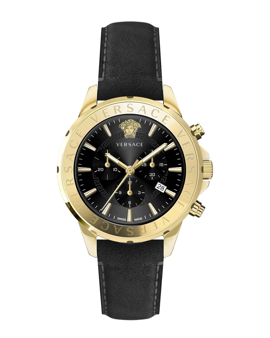 Versace Men's Chrono Signature Watch In Black