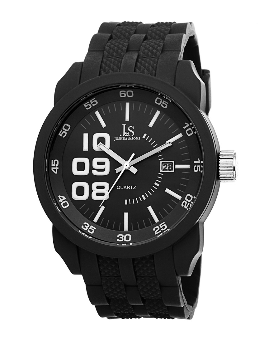 Joshua And Sons Joshua & Sons Men's Silicon Watch In Black