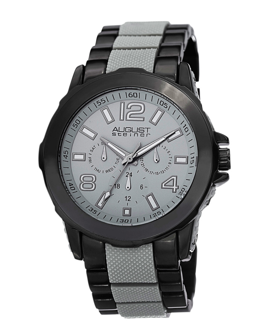 August Steiner Men's Bracelet Watch In Black