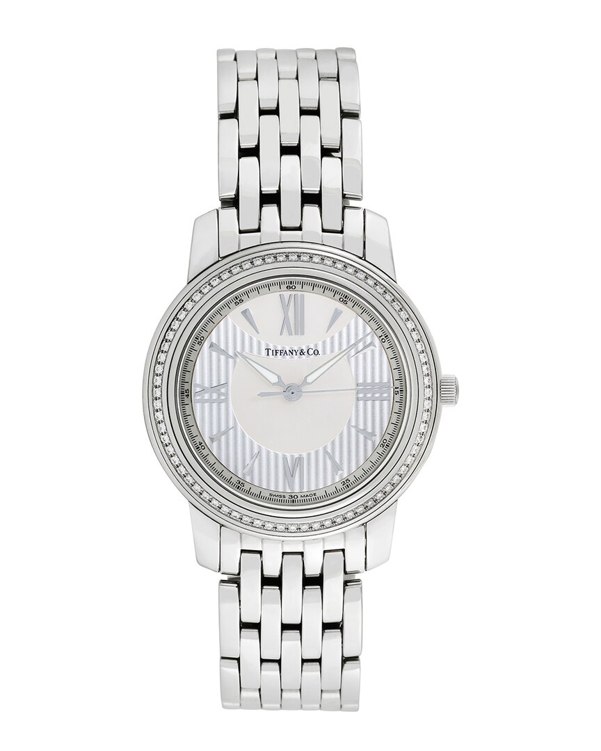 Tiffany & Co . Men's Mark Round Diamond Watch, Circa 2000s (authentic ) In White